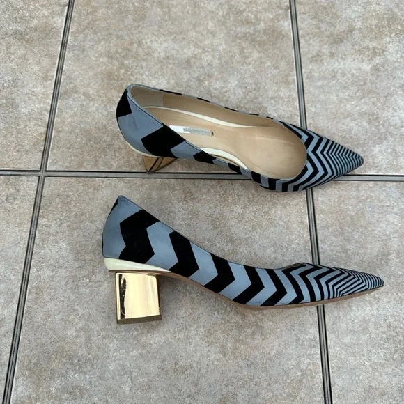 NICHOLAS KIRKWOOD  ZIGZAG PRINT LEATHER PUMPS - Picture 7 of 15